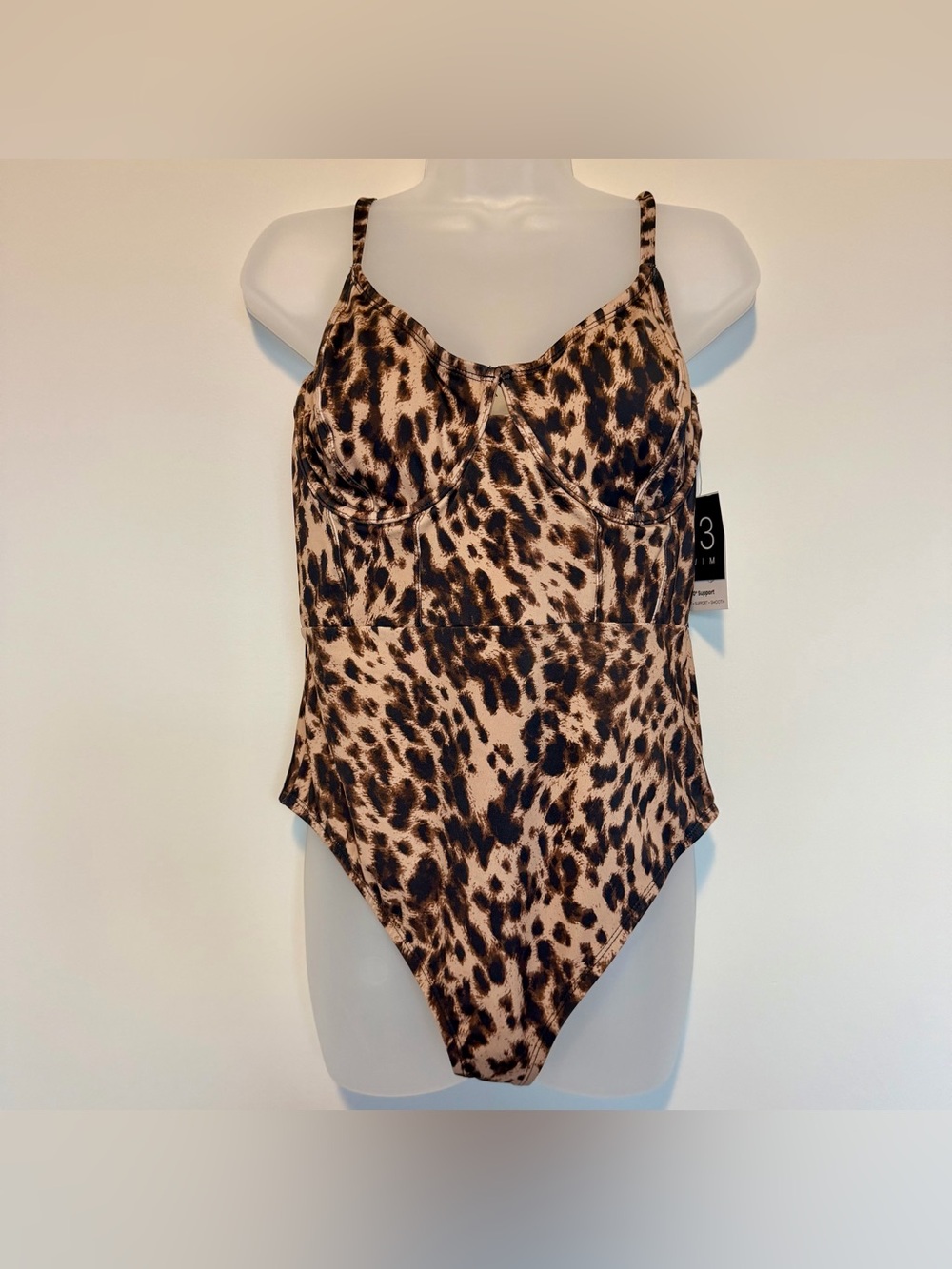 NEW! S3 Swim Sculpting Underwire One Piece Swimsuit | Dolce Leopard | Size L